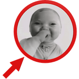Laughing Ai Baby Red Circle