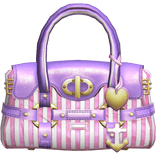 Lavender 2000s Designer Captain Bag Pink Stripes 