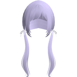 Lavender Pigtails Bows Long W Bangs