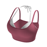 Layered Crop Top with Contrast Halter (Pink)