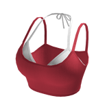 Layered Crop Top with Contrast Halter (Red)