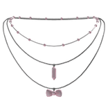 Layered Cute Beaded Bow Necklace