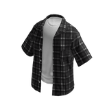 Layered Grey Plaid Overshirt