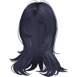 ♡ Layered Messy Wolfcut in Navy Blue