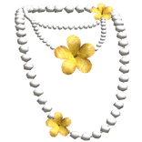 Layered Pearl Necklace Yellow Summer Flower