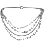Layered Silver Chrome Necklaces Stack 3.0