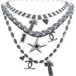 Layered Silver Y2K Zebra Necklace 2000s Mcbling 