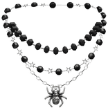 layered star chain necklace w spider