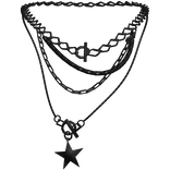layered star chain necklaces