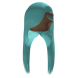 Layered Straight Side Part In Cyan