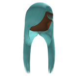  Layered Straight Side Part In Cyan