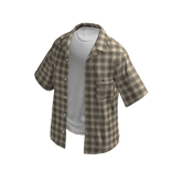 Layered Tan Plaid Overshirt