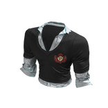 Layered V-Neck Sweater (Black)