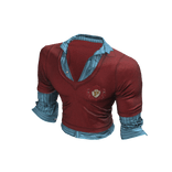 Layered V-Neck Sweater (Red)