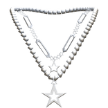 Layered Y2K Star Necklace 3.0 Silver