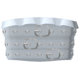 leather belt ruffled top in blue