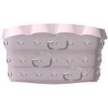 leather belt ruffled top in pink