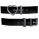 leather buckle heart hair clips