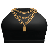 Leather Gold Chain Crop