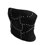 Leather strapless top Black