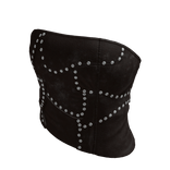 Leather strapless top Brown