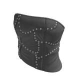 Leather strapless top Gray