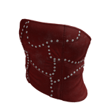 Leather strapless top Red