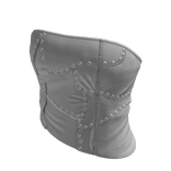 Leather strapless top White