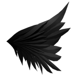 Left Black Half Angel Wing