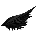 Left Black Half Angel Wing