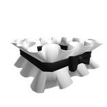 Left Black White Ruffled Arm Bow