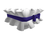 Left Blue Purple White Ruffled Arm Bow