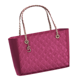 Left | Hot Pink Quilted Leather Gold Charm Tote 
