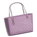 Left | Pink Quilted Leather Gold Charm Tote 