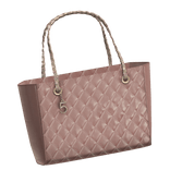 Left | Rose Quilted Leather Gold Charm Tote 