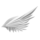 Left White Half Angel Wing
