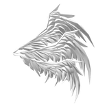 Left White Half Angel Wing
