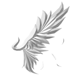 Left White Half Angel Wing