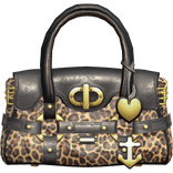Leopard 2000s Designer Captain Bag Gyaru Black