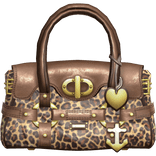 Leopard 2000s Designer Captain Bag Gyaru Brown