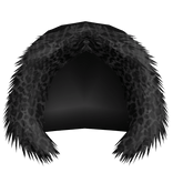 leopard black fur hood