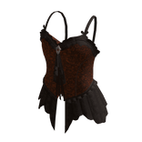 Leopard Corset Top with Tie (Brown)