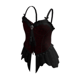 Leopard Corset Top with Tie (Burgundy)