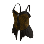 Leopard Corset Top with Tie (Mustard)