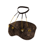 Leopard Crop Top W/Neck Chain
