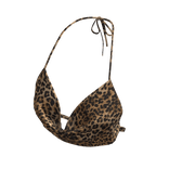 Leopard Draped Halter Crop Top