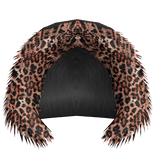 leopard fur hood