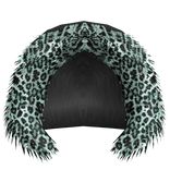 leopard fur hood