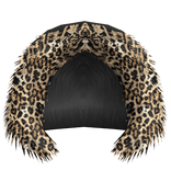 leopard fur hood