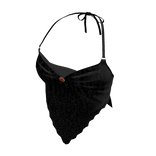 leopard Halter top black